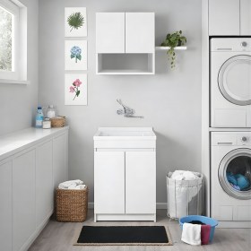 Mobile Lavatoio ZARA 60x60 Bianco senza piedini a due sportelli